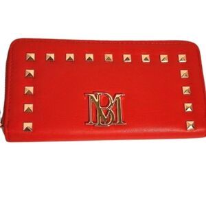 Badgley Mischka Red Gold Studded Wallet New With Tags